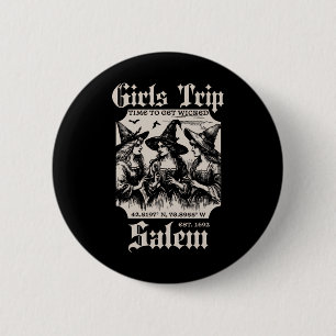 Retro Meisjes Trip Salem 1692 Ze Mist Een Heks Ronde Button 5,7 Cm