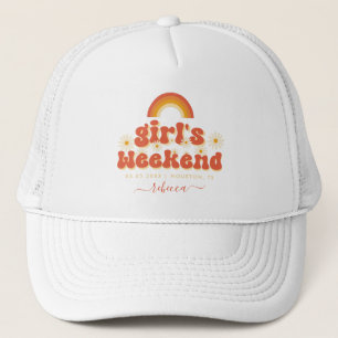 Retro Meisjes Weekend Aangepaste Naam Bachelorette Trucker Pet