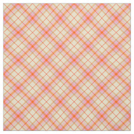 Retro Meisjesachtig Geruit Roze Geel Oranje Schatt Stof