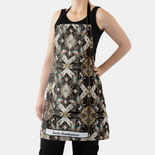 Retro Meisjesachtige Art Deco Regenboog Vlinder Sc Schort