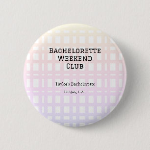 RETRO MEISJESAVOND WEEKEND CLUB ROZE ORANJE DATUM RONDE BUTTON 5,7 CM