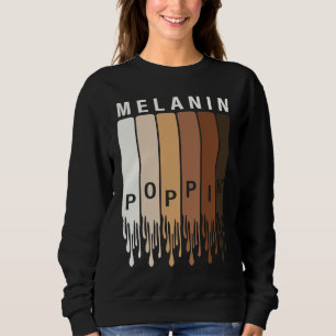 Retro Melanin Poppin Afro Black History Month-vier Trui