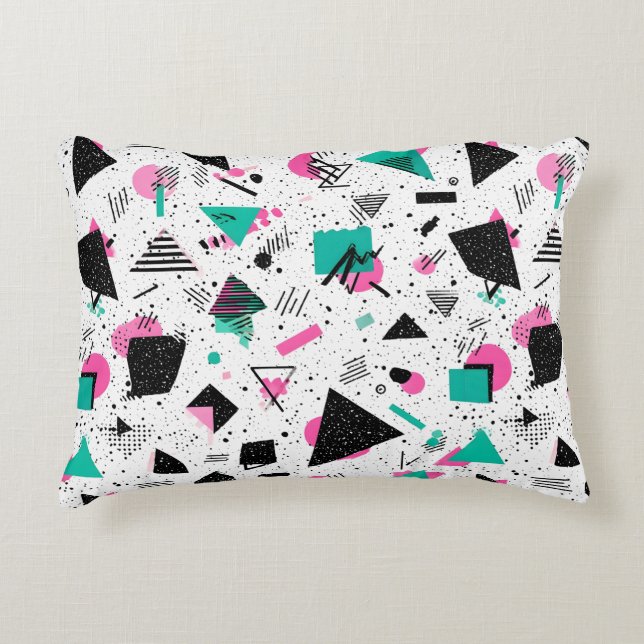 Retro Memphis Geometric Pattern Accent Kussen (Voorkant)
