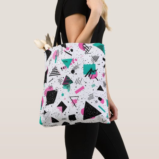 Retro Memphis Geometric Pattern Draagtas (Dichtbij)