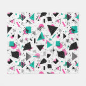 Retro Memphis Geometric Pattern Fleece Deken (Voorkant (Horizontaal))