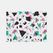 Retro Memphis Geometric Pattern Fleece Deken (Voorkant (Horizontaal))