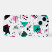 Retro Memphis Geometric Pattern iPhone 15 Hoesje (Achterkant horizontaal)