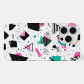 Retro Memphis Geometric Pattern iPhone Hoesje (Achterkant horizontaal)