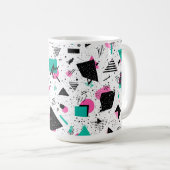 Retro Memphis Geometric Pattern Koffiemok (Voorkant rechts)