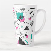 Retro Memphis Geometric Pattern Latte Mok (Rechts)