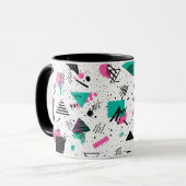 Retro Memphis Geometric Pattern Mok (Voorkant links)