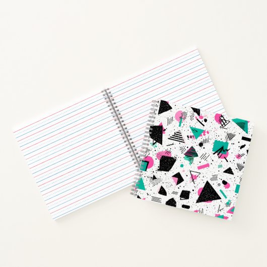 Retro Memphis Geometric Pattern Notitieboek (Binnen)