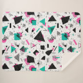 Retro Memphis Geometric Pattern Sherpa Deken (Voorkant (horizontaal))