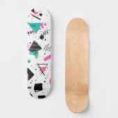Retro Memphis Geometric Pattern Skateboard (Voorkant)