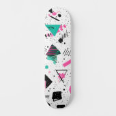 Retro Memphis Geometric Pattern Skateboard (Voorkant)