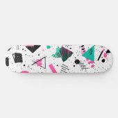 Retro Memphis Geometric Pattern Skateboard (Horizontaal)