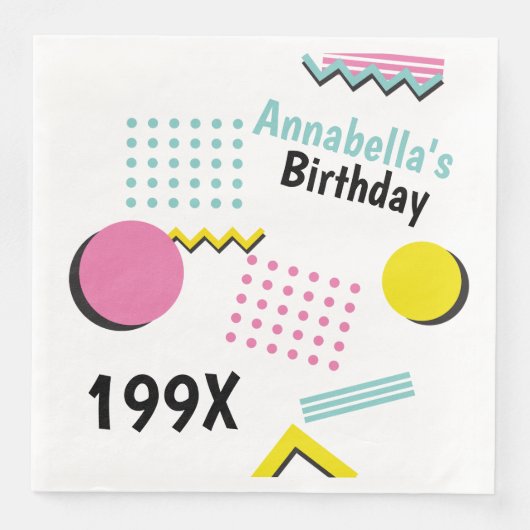Retro Memphis Pattern 90s Theme Party Servet (Voorkant)