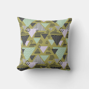 Retro Memphis stijl geometrisch driehoekpatroon Kussen