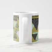 Retro Memphis Style Geometric Triangles Art Mug (Dos)