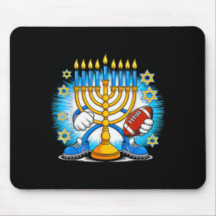 Retro Menorah Spelen Football Happy Hanukkah PJS Muismat