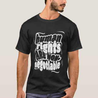 Retro Mensenrechten Design met Gedistresseerde Wit T-shirt