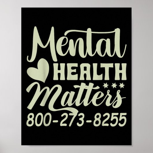 Retro Mental Health S 800-273-8255 Awareness Poster (Voorkant)