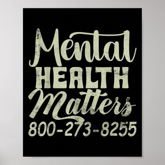 Retro Mental Health S 800-273-8255 Awareness Poster (Voorkant)