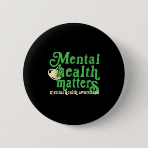Retro mentale gezondheidsdag elke dag inspirerend ronde button 5,7 cm