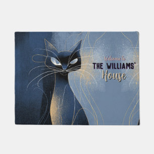 Retro Meow Kat Moeder Vader Buiten Deur Vloerkleed Deurmat