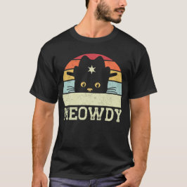 Retro Meowdy Cat Meme Funny Cowboy Cat Pet Gift T-shirt