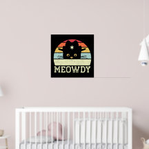 Retro Meowdy Cat Meme Funny Cowboy Cat Pet Gifts