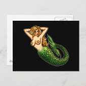 Retro Mermaid Briefkaart (Voorkant / Achterkant)