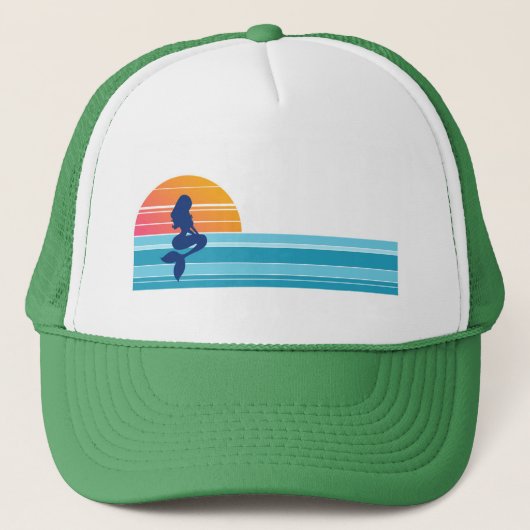 Retro Mermaid Trucker Hat Pet (Voorkant)