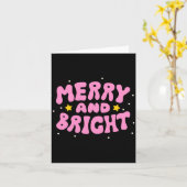 Retro Merry And Bright Holiday Design Kaart (Gele Bloem)