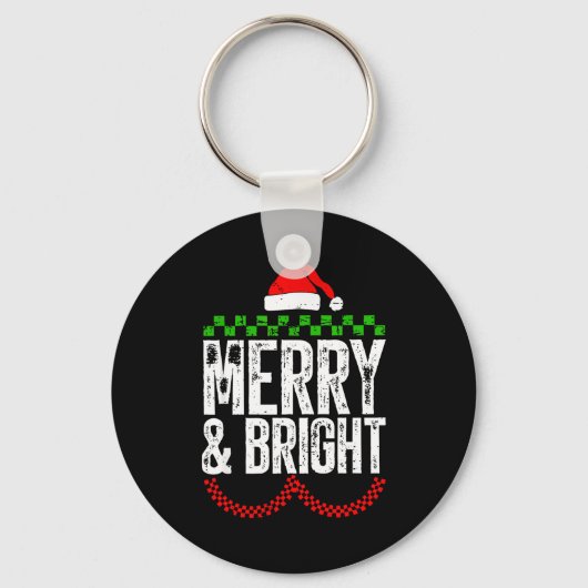 Retro Merry And Bright Moody And Uptight Couples C Sleutelhanger (Voorkant)
