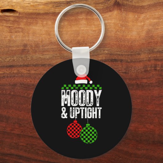 Retro Merry And Bright Moody And Uptight Couples C Sleutelhanger (Voorkant)