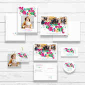 Retro Merry & Bright Photo Holiday Kaart