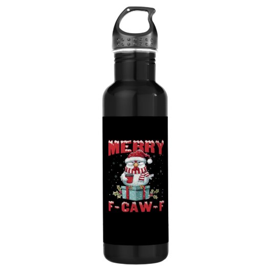 Retro Merry Christmas F-Caw-F Chicken Waterfles (Voorkant)