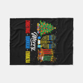 Retro Merry Christmas Hanukkah Kwanzaa Happy Holid Fleece Deken (Voorkant (Horizontaal))