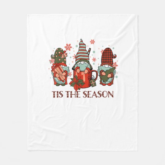 Retro Merry Christmas Hot Cocoa Tis The Season Gno Fleece Deken (Voorkant)