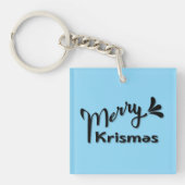 Retro Merry Christmas Style Sleutelhanger (voorkant)