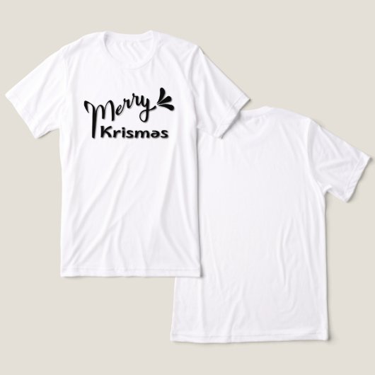 Retro Merry Christmas Style Tri-Blend Shirt (Ontwerp Voorkant & Achterkant)