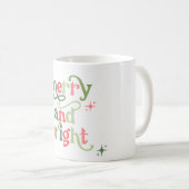 Retro Merry en heldere Mok kerstfeestdag Mok (Voorkant rechts)