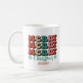 Retro Merry kerst - Aangepaste computer Koffiemok (Links)