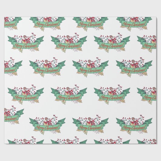 Retro Merry kerst / Feestdagen 2022 Cadeaupapier (Vlak)