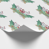 Retro Merry kerst / Feestdagen 2022 Cadeaupapier (Hoek)