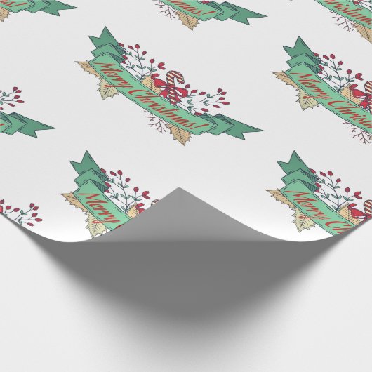 Retro Merry kerst / Feestdagen 2022 Cadeaupapier (Hoek)