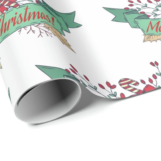 Retro Merry kerst / Feestdagen 2022 Cadeaupapier (Rol Hoek)