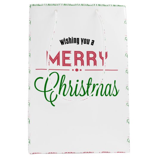 Retro Merry kerst — Typografisch ontwerp Medium Cadeauzakje (Voorkant)