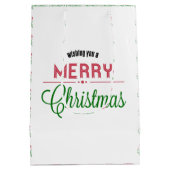 Retro Merry kerst — Typografisch ontwerp Medium Cadeauzakje (Achterkant)